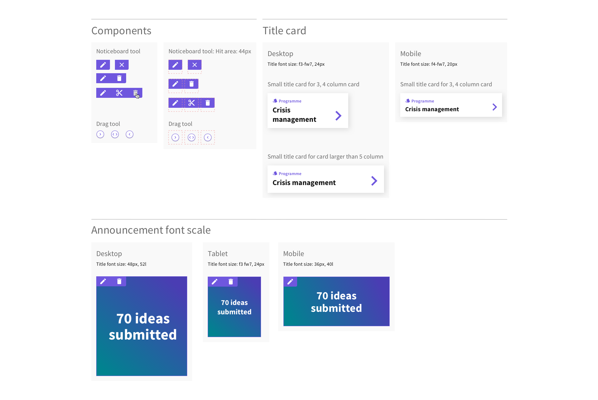 Space Noticeboard components
